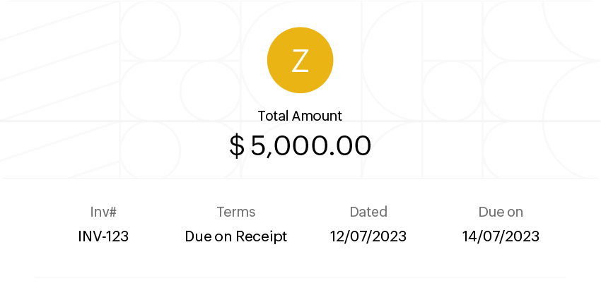 Zoho Books Receivables