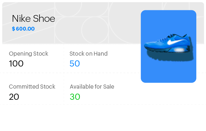 Zoho Books inventory